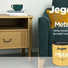 Farba Jeger Metal w odcieniu złoty dąb odmieni Twoje meble. Metaliczna farba do drewna i mebli.